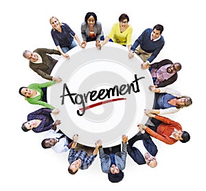 Multiethnic Group of People and Agreement Concepts