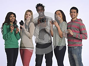 Multiethnic Group Of People With Cameras