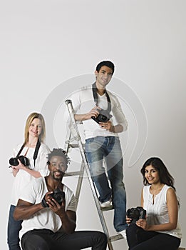 Multiethnic Group Of People With Cameras