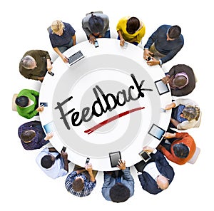 Multiethnic Group of People with Feedback Concept