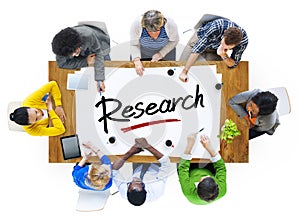 Multiethnic Group of People with Research Concept