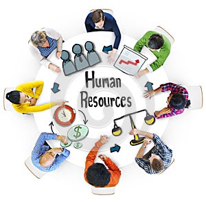 Multiethnic People with Human Resources Concepts