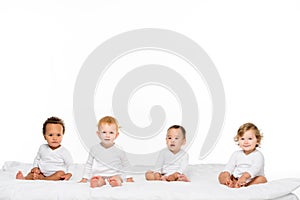 adorable multiethnic toddler boys and girls photo