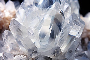 Multifaceted Quartz crystal. Generate Ai photo