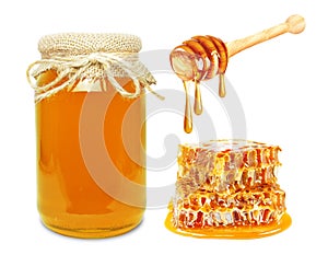 multiflorous honey in a jar