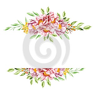 Multiframe flower watercolor background wedding invitation