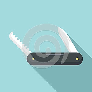 Multifunction knife icon, flat style