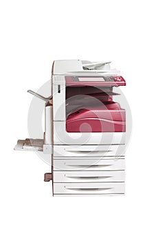 Multifunction laser printer, scanner, xerox, on white photo
