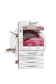 Multifunction laser printer, scanner, xerox, on white