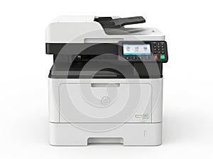 Multifunction printer isolated on white background