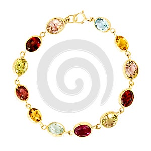 Multigem Bracelet Isolated on White