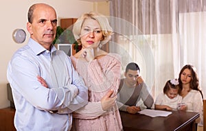 Multigenerational family having financial problems