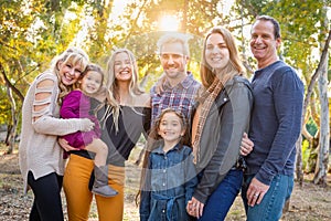 Multigenerational Mixed Race Family Portrait Outdoors