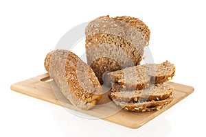 Multigrain bread on board