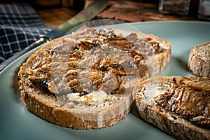 Multigrain bread with sprats