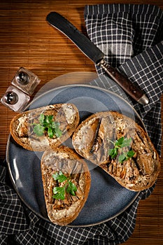 Multigrain bread with sprats