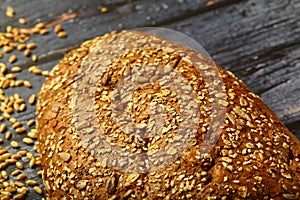 Multigrain brown  bread - healthy  eating concepts.