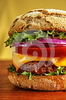 Multigrain bun hamburger photo