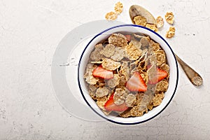 Multigrain healthy cereals with fresh berry