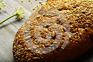 Multigrain wheat bread - healthy  eating concepts.