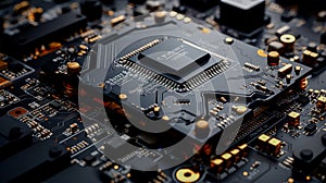 Multilayer motherboard hosts microchips and controllers, powering next-gen , wallpaper photo