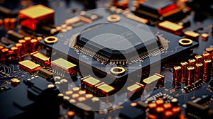 Multilayer motherboard hosts microchips and controllers, powering next-gen , wallpaper photo