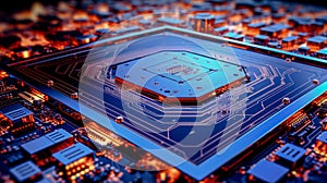 Multilayer motherboard hosts microchips and controllers, powering next-gen , wallpaper photo