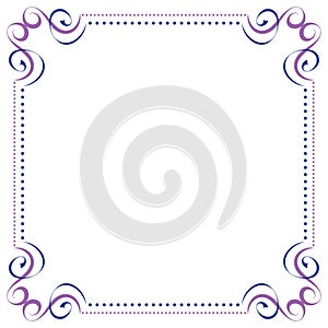 Multilayer vector violet blue elegant frame