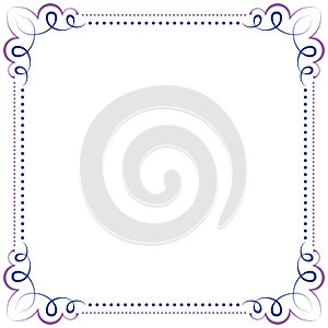 Multilayer vector violet blue elegant frame