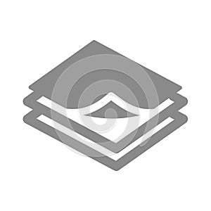 Multilayered, layers material vector icon