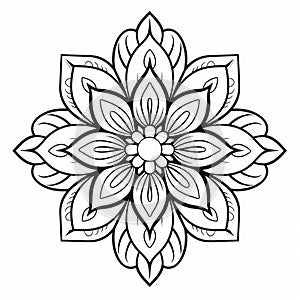 Multilayered Mandala Flower Design Coloring Pages For Adults