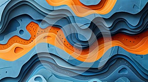 Multilayers color texture 3D papercut layers in gradient vector banner photo