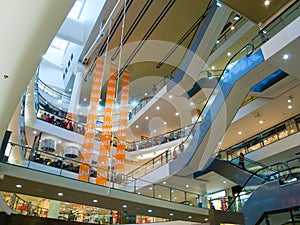 Multilevel mall interior