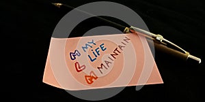 multilevel marketing full form in different ways my life maintain presented on black background photo