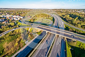 Multilevel Motorway junction in KrakÃ³w, Poland