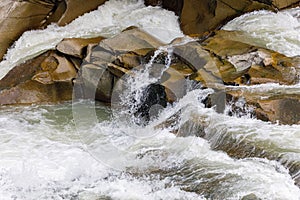 A multilevel waterfall is a rapidly flowing river