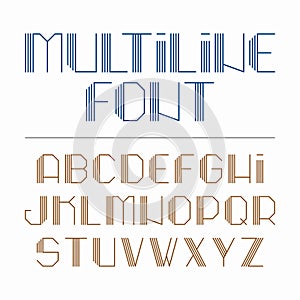 Multiline font, alphabet