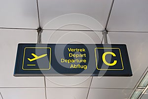 Multilingual Airport Sign