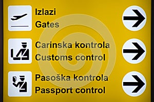 Multilingual Airport signs