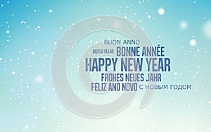 Multilingual background for Happy New Year