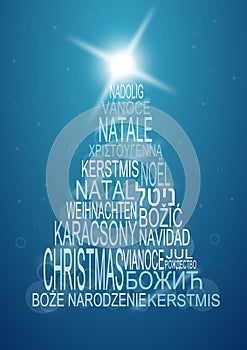 Multilingual christmas background