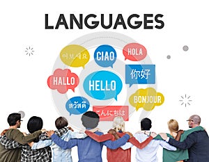 Multilingual Greetings Languages Diversity Concept photo