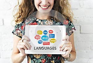 Multilingual Greetings Languages Technology Concept