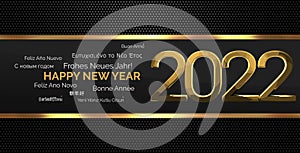 Multilingual happy new year 3d render background