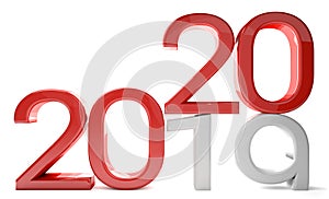 Multilingual happy new year 3d render background