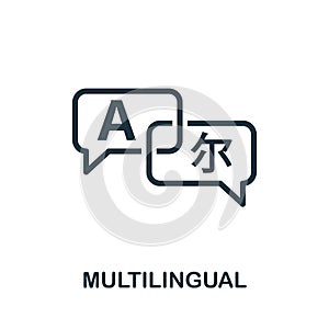 Multilingual icon. Simple element from life skills collection. Filled Multilingual icon for templates, infographics and more