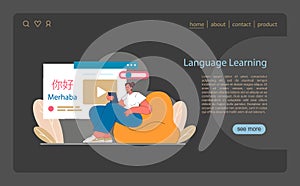 Multilingual Mastery concept. Engaging with diverse languages through digital platforms.