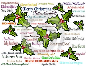 Multilingual Merry Christmas background