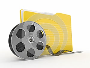 Multimedia archive. Film reel and folder