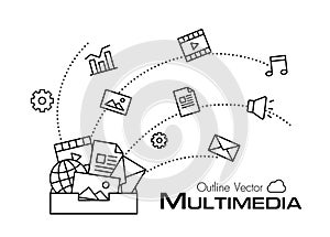 Multimedia box . outline style .